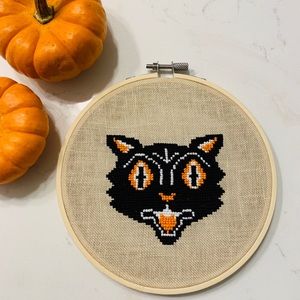 Cat cross stitch vintage style 🐱
